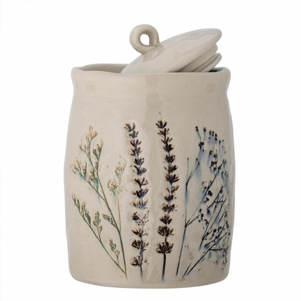 Bea Jar w/Lid, Nature, Stoneware *in-store