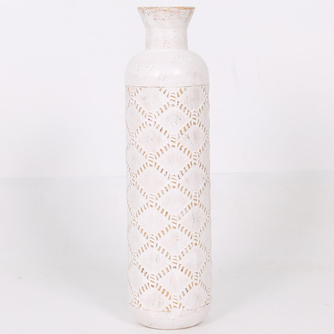 Vase White Moroccan 60cm