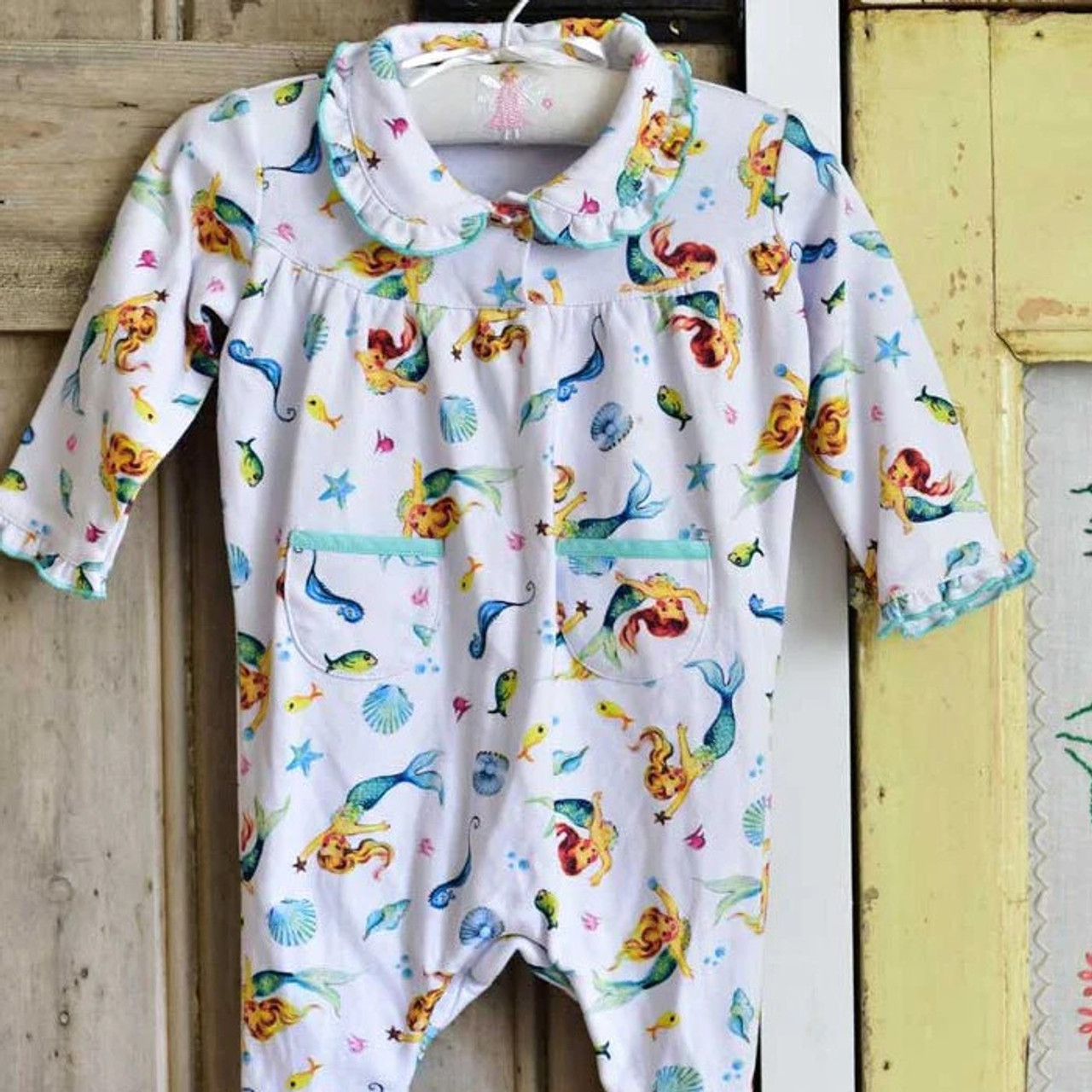 Mermaid Print Baby Jumpsuit 0-6M *in-store