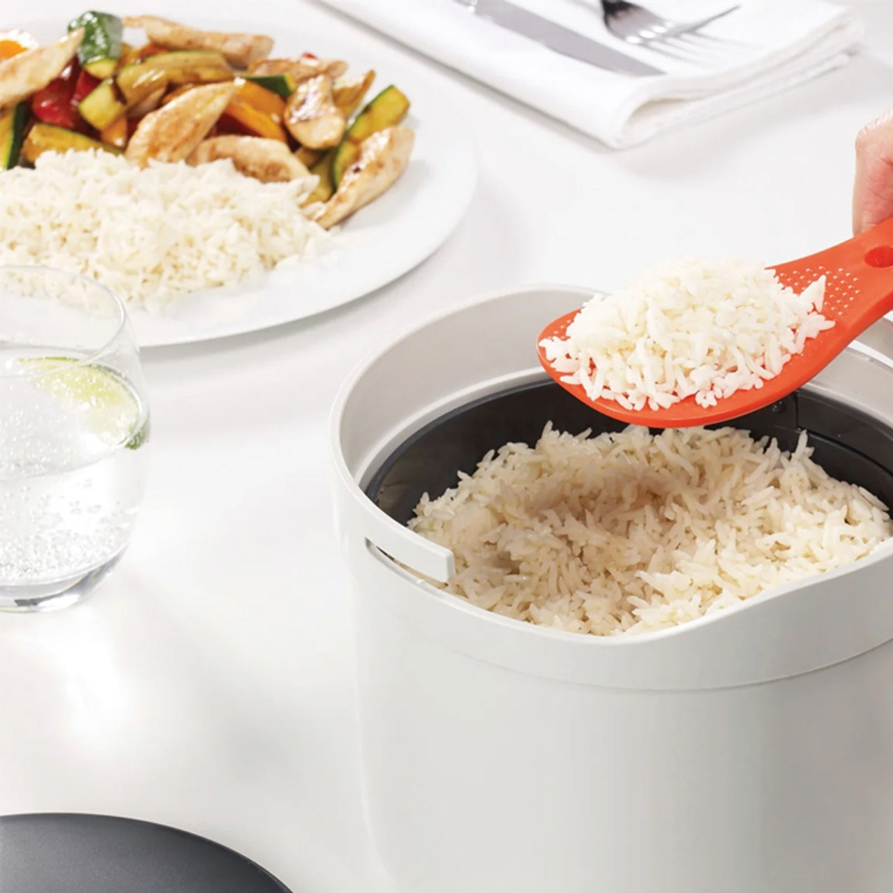 M-Cuisine™ White Microwave Rice Cooker *in-store