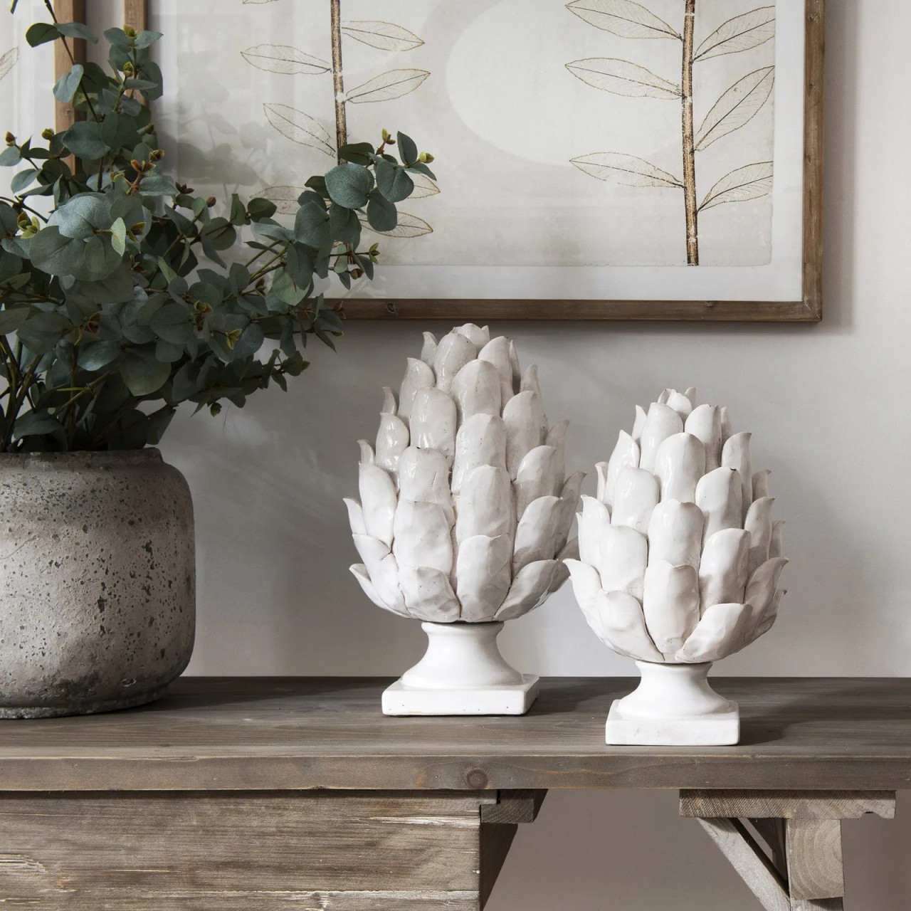 Billie Large Glazed Stone Artichoke