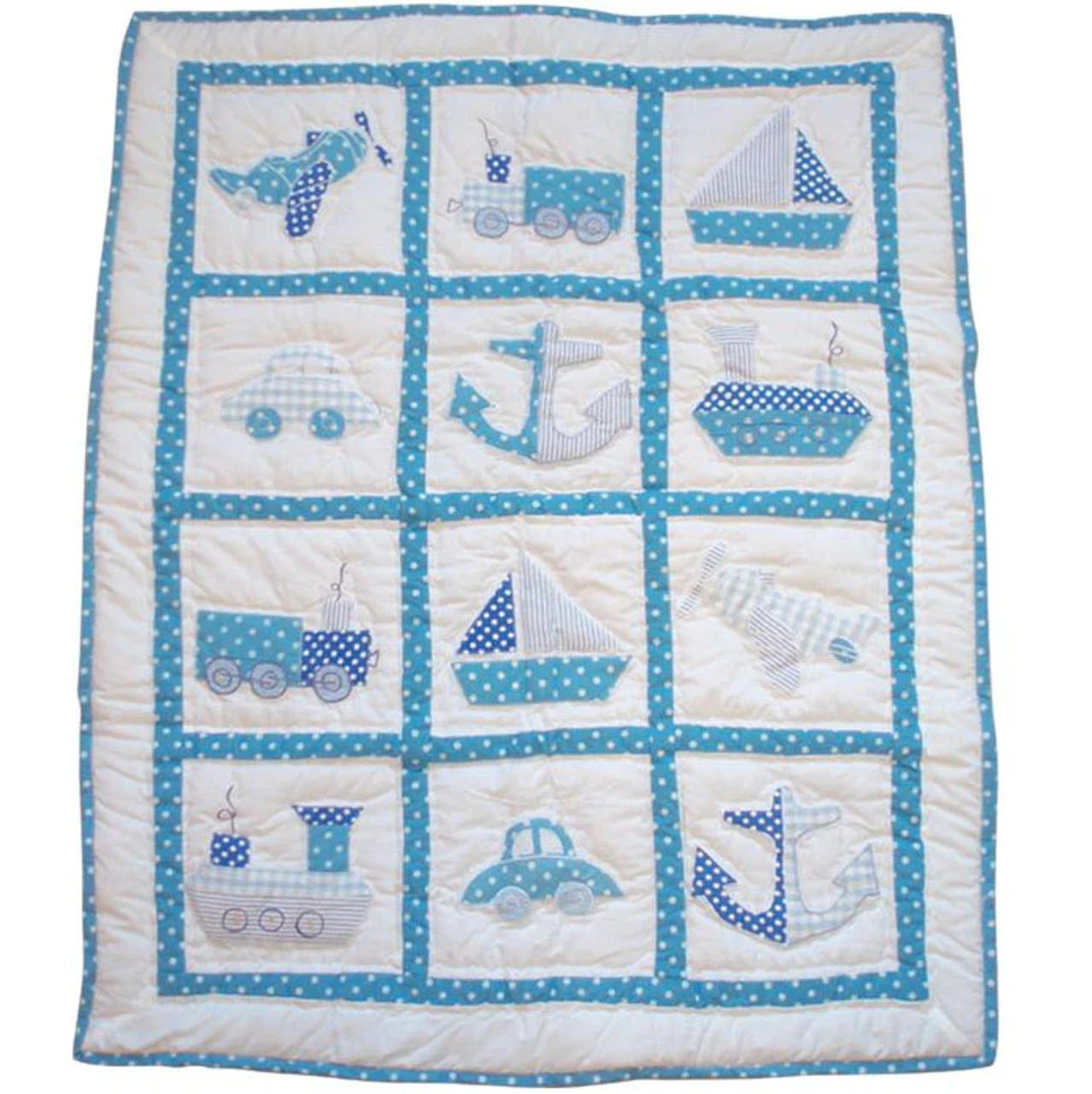 Pocket Stitched Cot Wrap Blue *in-store