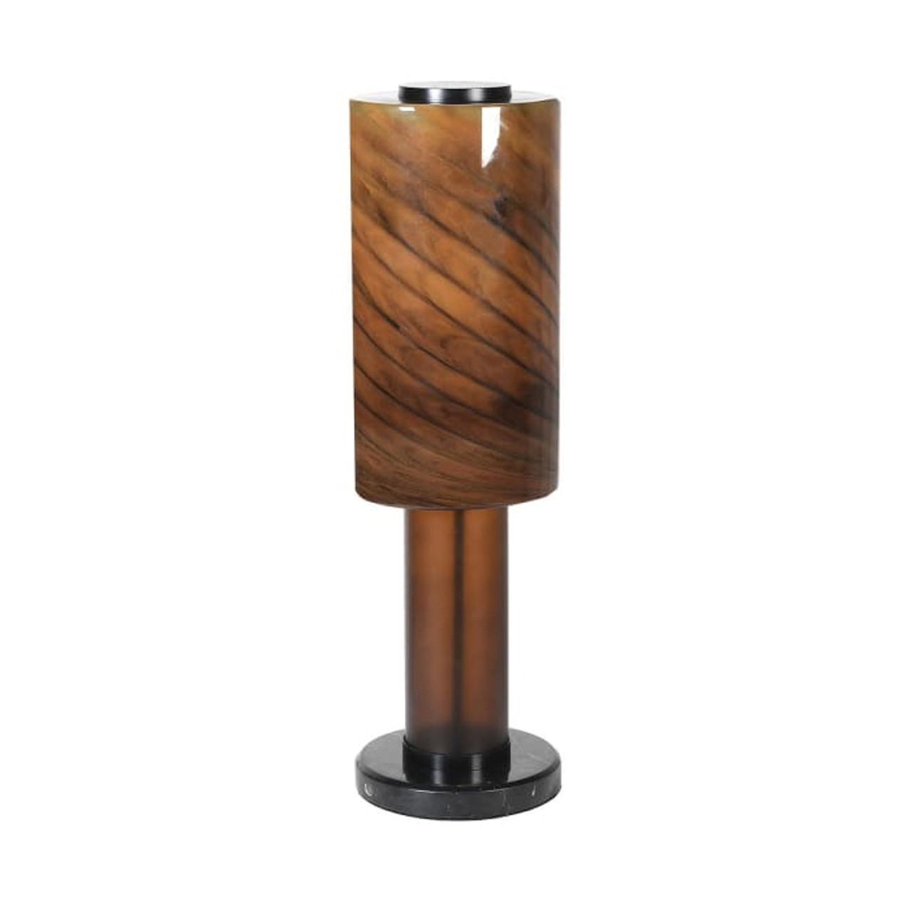 Brown Marble Effect Glass Table Lamp