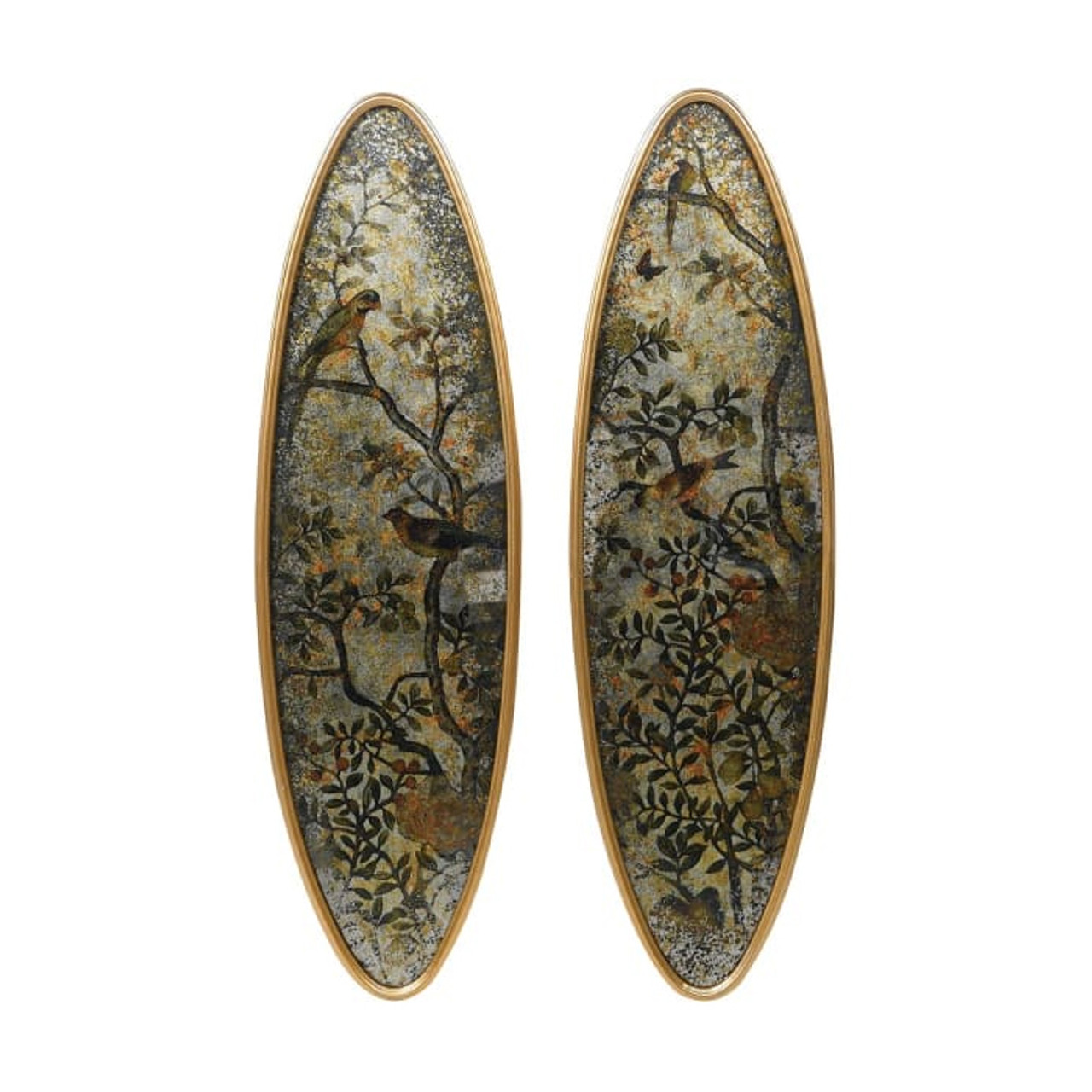 Set of 2 Lyme Oval Glass Wall Art