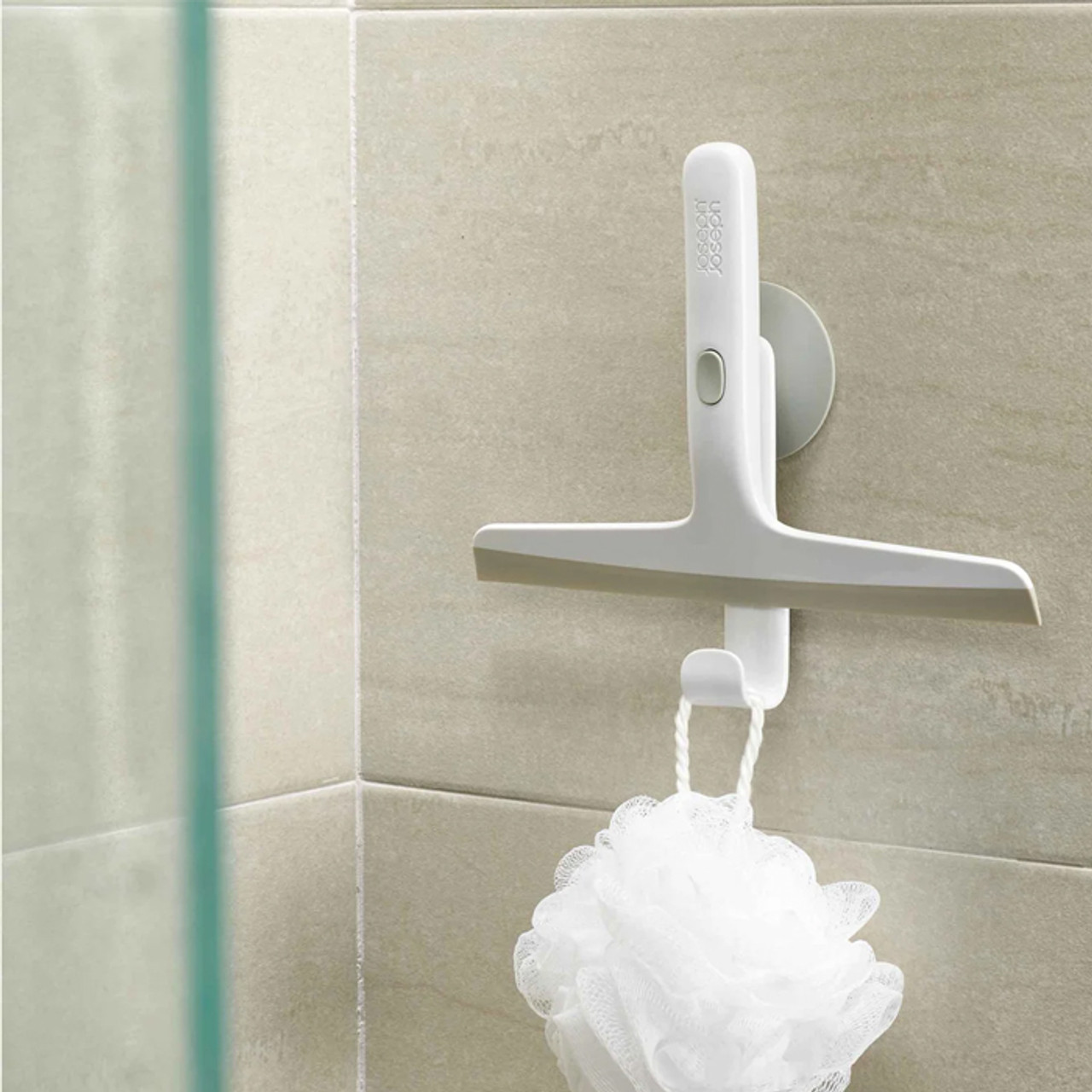 EasyStore™ Light Grey Shower Squeegee with Storage Hook *in-store