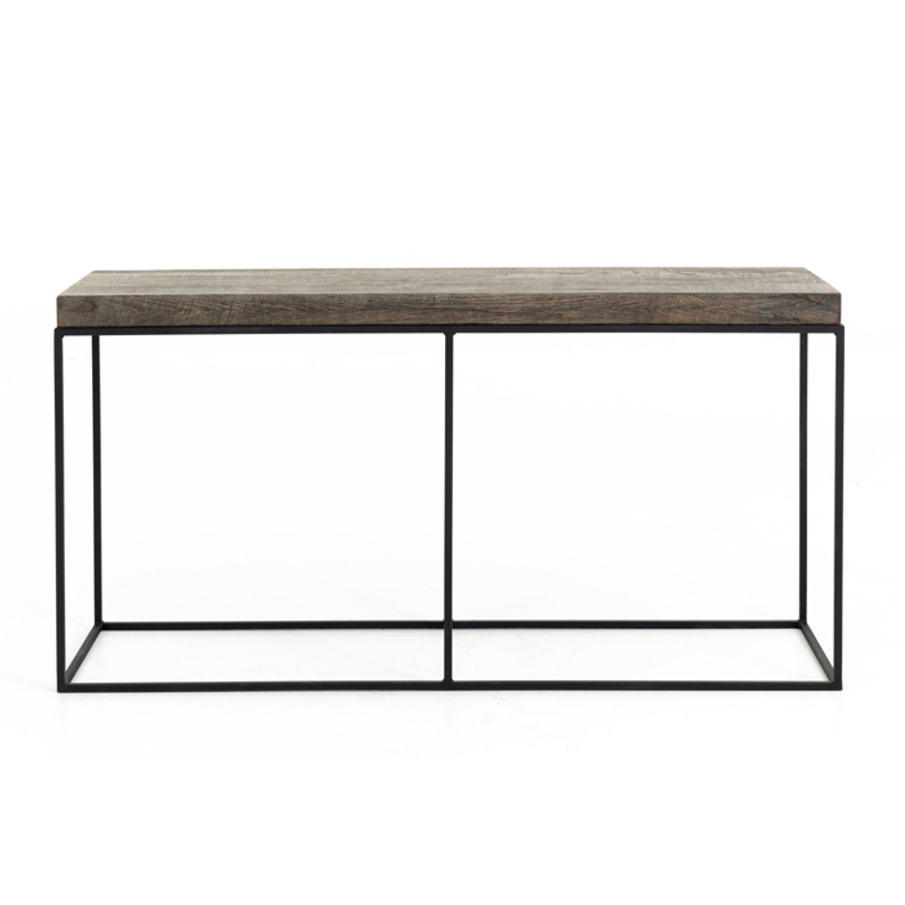 URBAN, console table, oak and metal, dark brown