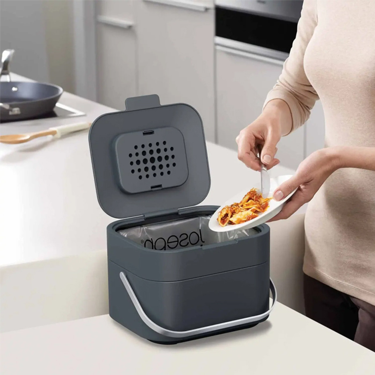 Stack 4L Grey Food Waste Caddy *in-store