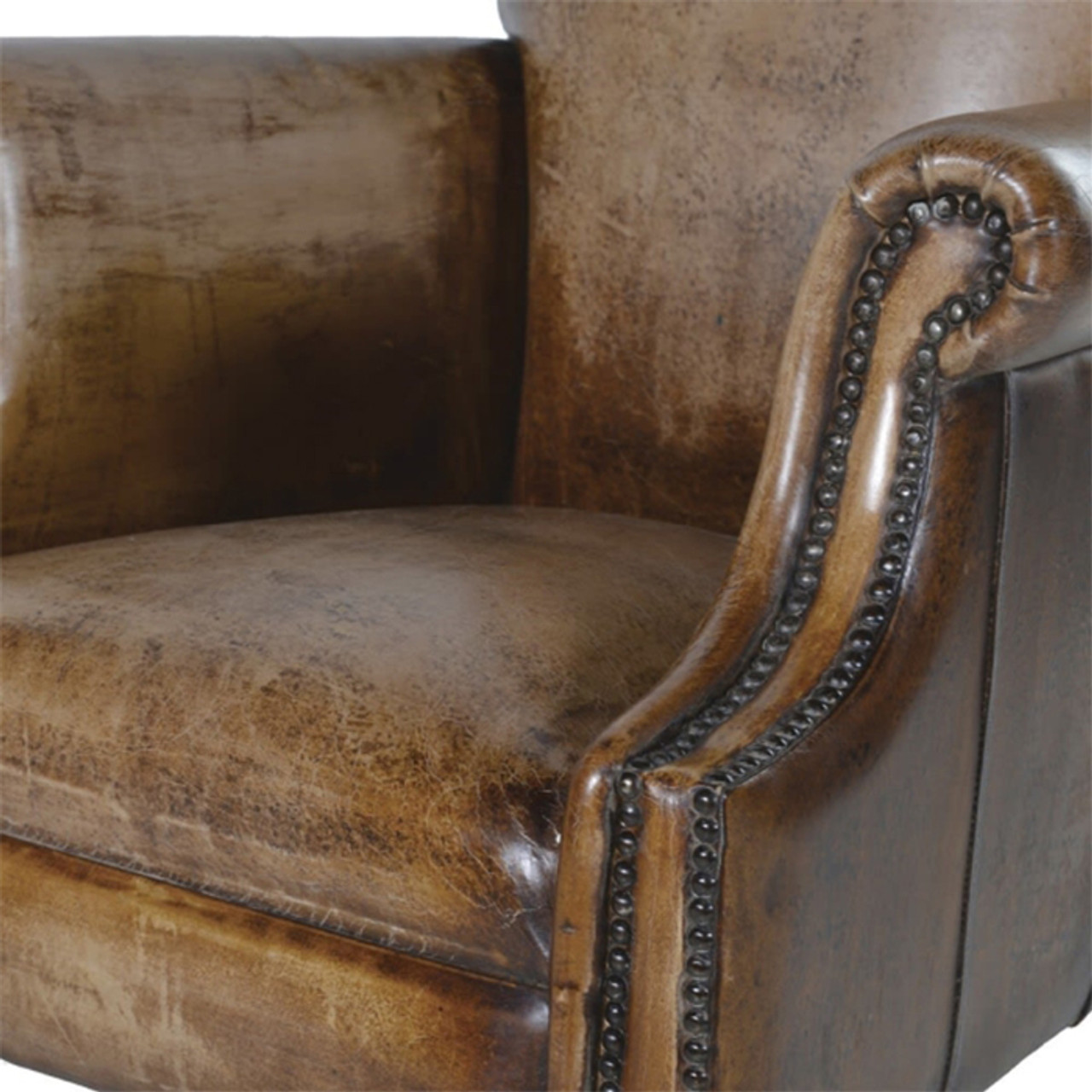 Distressed Leather Armchair