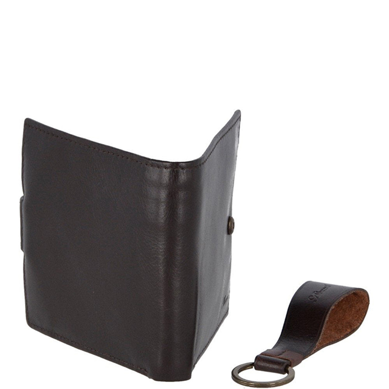Leather Wallet and Keyring Gift Set Brown