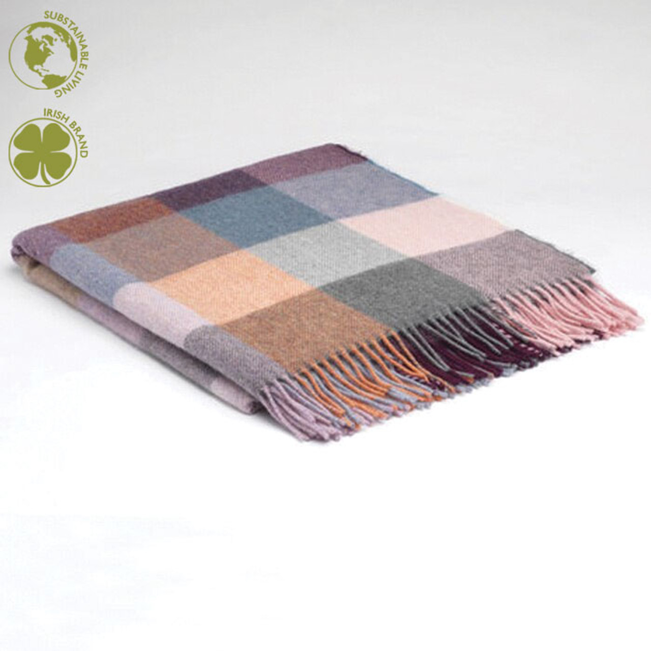 Alpaca Rose Dust Check Throw *in-store