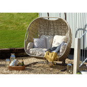 Monterey Double Hanging Cocoon including Season-Proof Eco Cushions - Sandstone
