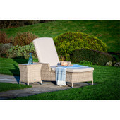 Monterey Lounger & High Coffee Table with Ceramic Top - Sandstone