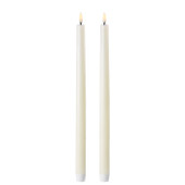 LED Taper Candle Ivory 25cm (2 pack)