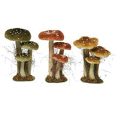 Mushroom Velvet Grass 26cm Mustard /Brown /Green (Qty 1) *in-store