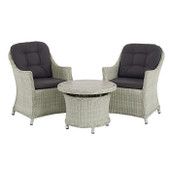 Monterey Bistro Table with 2 Armchairs Dove Grey