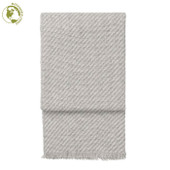 Diagonal Alpaca Wool Throw - White/Light Grey 130 x 200cm *In-store
