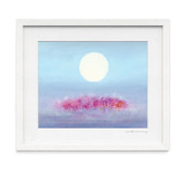 Purple Hawthorn Moon - Signed Limited Edition Framed Print 10x12" *in-store