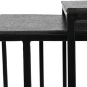 Luna Graphite Textured Aluminium set of 2 side tables