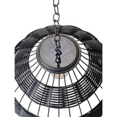 Solar Wicker Pendant 20cm Black