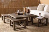 Gaston Coffee Table, With 4 Side Tables, Elm