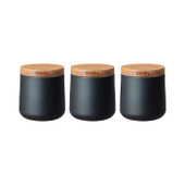 Denby Set Of 3 Black Storage Canisters