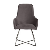 Utah Chair Plush Steel Pewter Legs