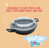 Nadiya Hussain 4 in 1 Non-stick Wok Set with Steamer & Multi-Use Lid