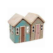 Village Pottery 2 Beach Houses Tealight *in-store