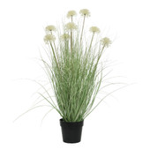 Faux Grass Allium in Pot Plastic