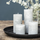 Rustic Candle Light Grey 10 cm