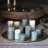 Rustic Candle Green 14cm