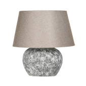 Aged Round Table Lamp With Shade *in-store