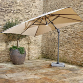 Truro 3.0 x 3.0m Sand Square Cantilever Parasol with LED Light & Cover