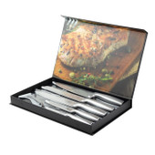 Stainless Steel 5 Piece Paring, All Purpose, Carving, Bread & 20cm Chef's Knife Set With Ceramic Vegetable Peeler