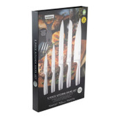 Stainless Steel 5 Piece Paring, All Purpose, Carving, Bread & 20cm Chef's Knife Set With Ceramic Vegetable Peeler