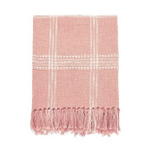 Handloom Check Throw - Blush *in-store