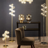 Vecchio Lustre Glass Orb and Gold Floor Lamp *in-store