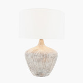 Manaia White Wash Textured Wood Table Lamp *in-store