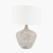 Manaia White Wash Textured Wood Table Lamp *in-store