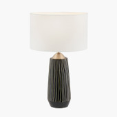 Artemis Black Textured Ceramic and Brushed Silver Tall Table Lamp *in-store