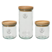 Storage Jar Recycled Glass Set of 3