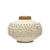 White Spotted Round Vase 30cm *in-store