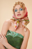 100% Silk Tropical Floral and Fauna Scarf - Petal *in-store