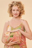 Large Quilted Vanity Bag - Delicate Tropical, Candy *in-store