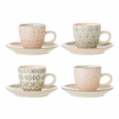 Cécile Espresso Cup w/Saucer, Rose, Stoneware (Qty:1) *in-store