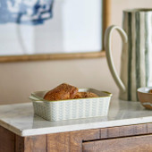 Maple Oven Dish , Blue, Stoneware