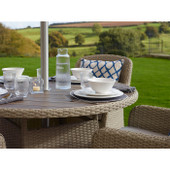 Tetbury Nutmeg Rattan 4 Seater Round Dining Set