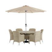 Tetbury Nutmeg Rattan 6 Seater Dining Set