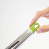 Elevate™ Grey Silicone Steel Tongs *in-store