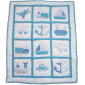 Pocket Stitched Cot Wrap Blue *in-store